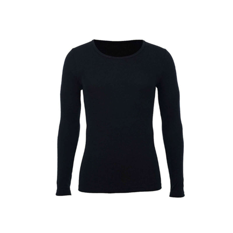 Load image into Gallery viewer, Men&#39;s 100% pure merino wool thermal long sleeve t-shirt, black, double knitted, seam-free, perfect for cold weather.
