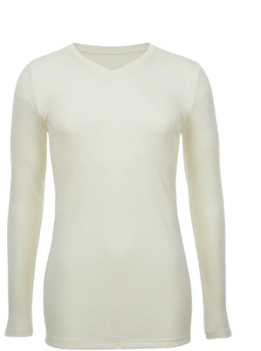 Men’s Merino Wool V-Neck Long Sleeve Thermal Top