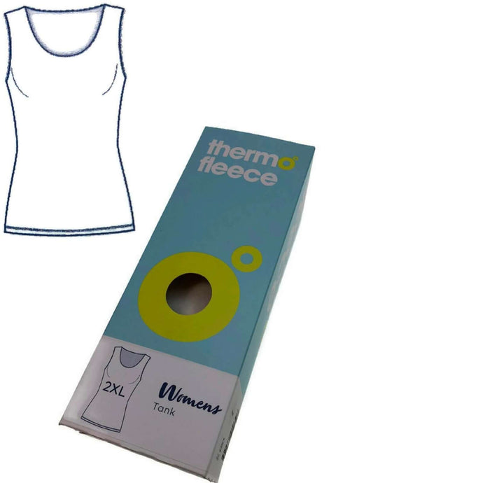 Thermo Fleece Merino Wool Blend Ladies Scoop Neck Tank Top with Lace