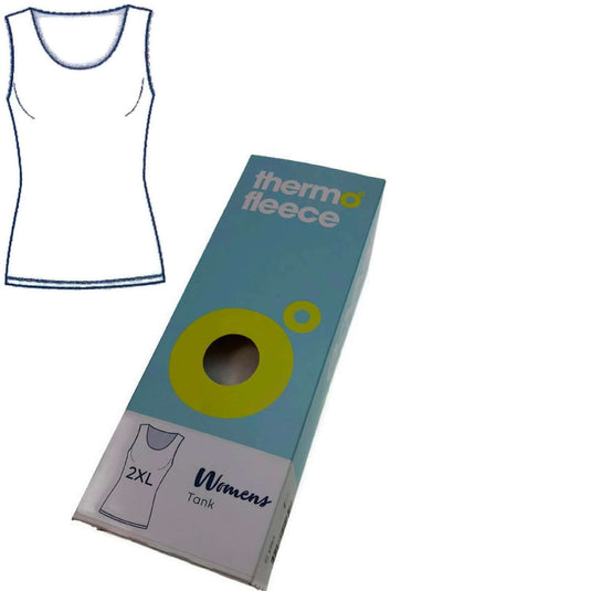 Thermo Fleece Merino Wool Blend Ladies Scoop Neck Tank Top with Lace