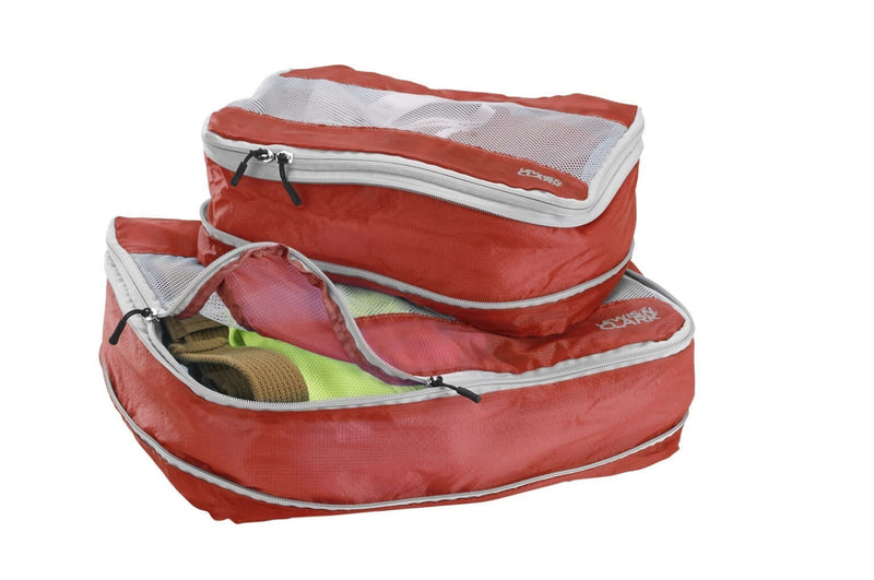 Load image into Gallery viewer, 2pcs Lewis N. Clark Electrolight Packing Cubes Travel Space Saving Bags - Red | Adventureco
