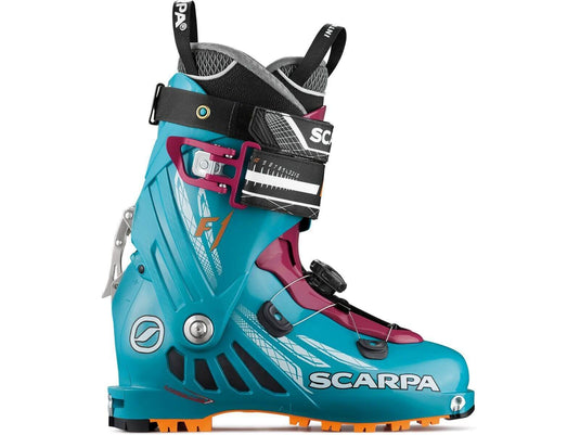 Scarpa Womens F1 Alpine Touring Ski Boots Skiing Snow - Arctic Blue/Purple - US 6.5 | Adventureco