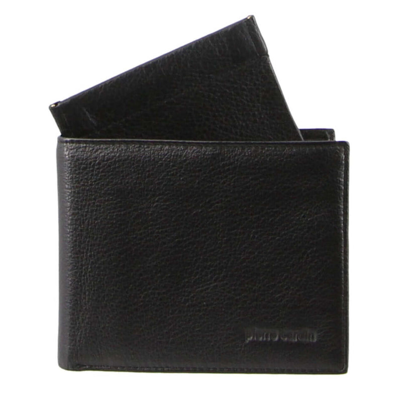 Load image into Gallery viewer, Pierre Cardin Mens Genuine Italian Leather Wallet Removable Coin Purse - Black
