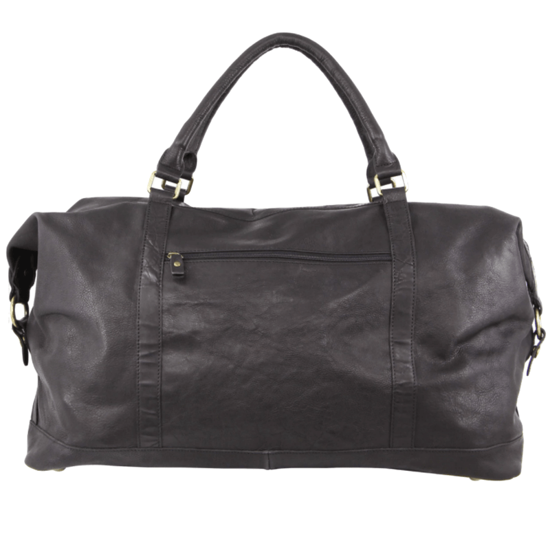 Load image into Gallery viewer, Pierre Cardin Mens Leather Business Overnight Bag Luggage Duffle Weekend Travel - Black
