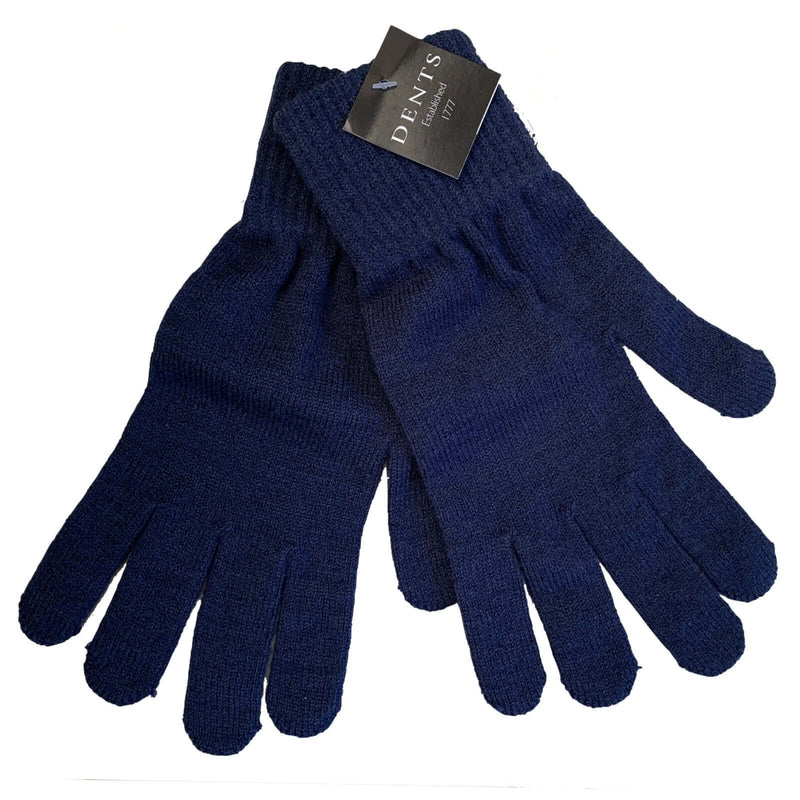 Load image into Gallery viewer, Dents Mens Full Finger Stretch Knit Gloves Warm Winter - Navy
