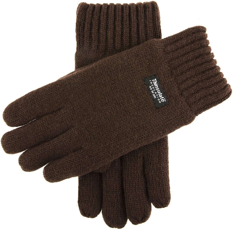 Load image into Gallery viewer, Dents Mens 100% Wool Knit Gloves with 3M Thinsulate Lining - Chocolate - X-Large
