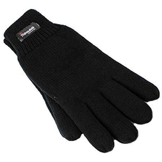 3M Thinsulate Womens Full Finger Knit Gloves - Black