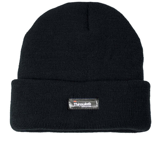 DENTS 3M THINSULATE Pull On Beanie Ski Knit Thermal Insulated Hat - Black