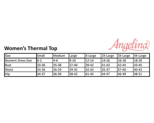 Womens Thermal Top w/ Brushed Interior Warm Winter Fleece Baselayer