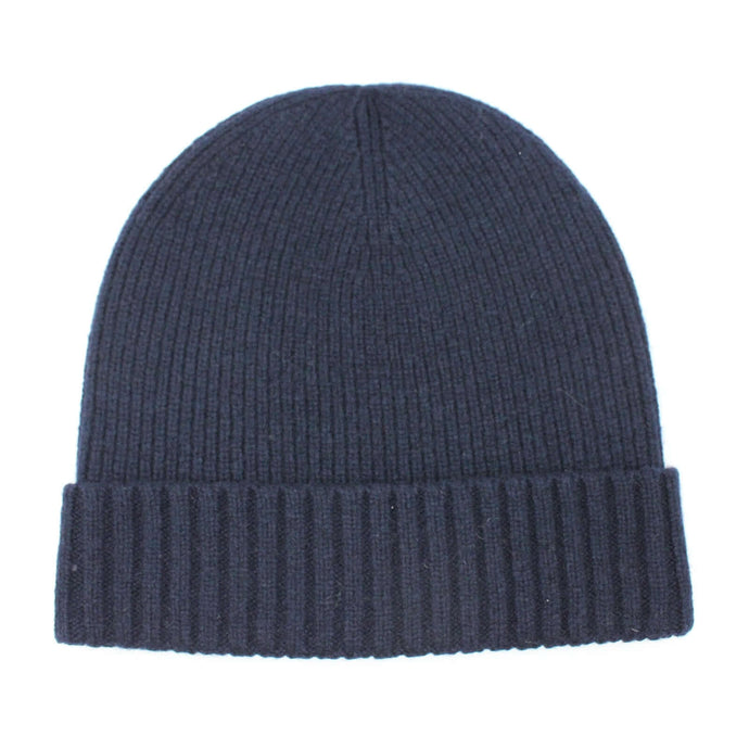 Dents Mens Wool Beanie Winter Rib Fine Knit - Navy