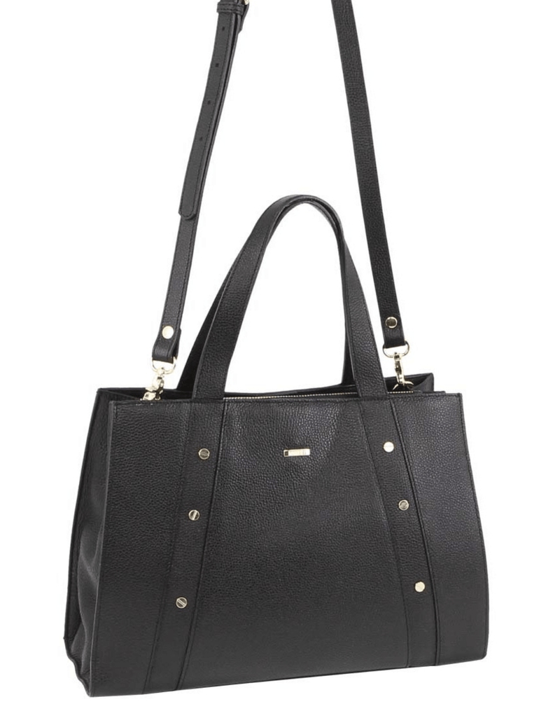 Load image into Gallery viewer, Morrissey Womens Italian Structured Leather Bag Tote Handbag Ladies - Black
