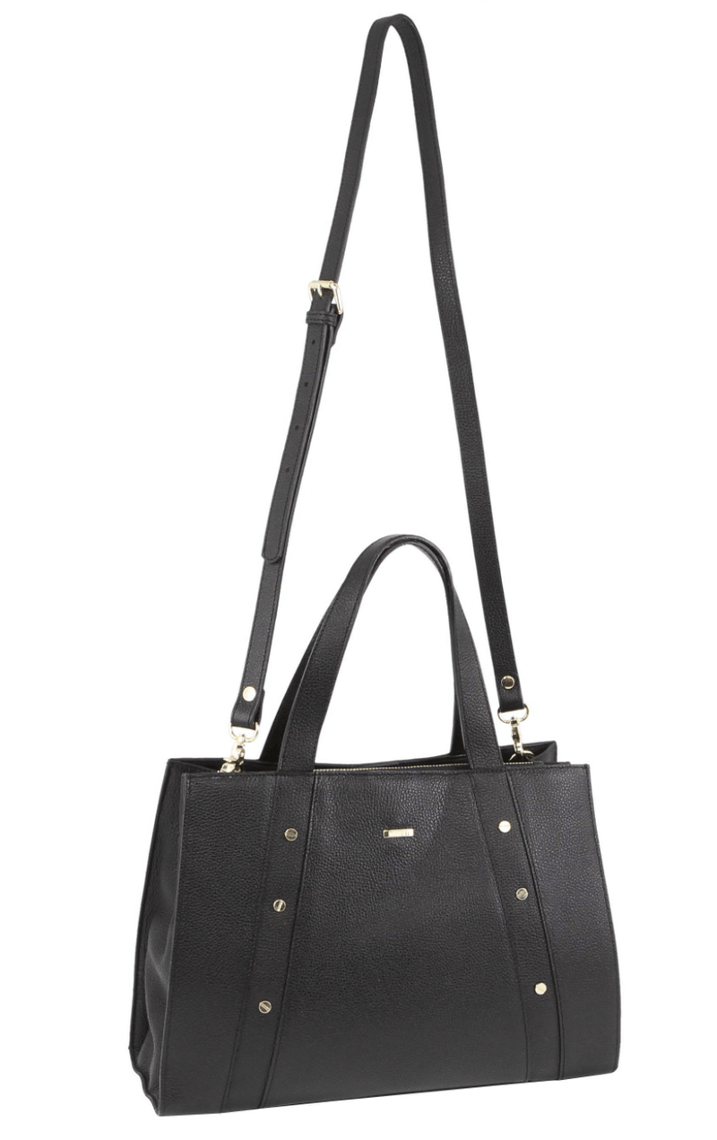 Load image into Gallery viewer, Morrissey Womens Italian Structured Leather Bag Tote Handbag Ladies - Black
