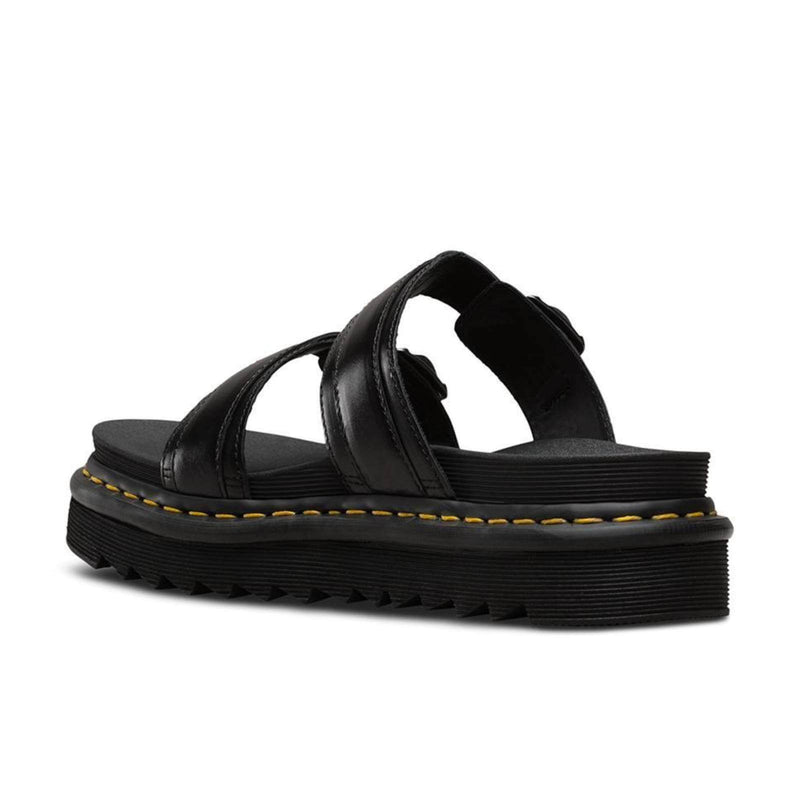 Load image into Gallery viewer, Dr. Martens Womens Myles Slides Leather Sandals - Black
