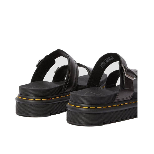 Dr. Martens Womens Myles Slides Leather Sandals - Black