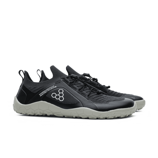 Shop Eco-friendlly Vivobarefoot Primus Trail Knit FG Womens Obsidian/Pelican - Pre Order