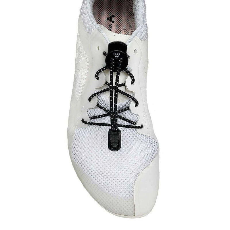 Load image into Gallery viewer, Vivobarefoot Toggle Laces Adult Striped Black
