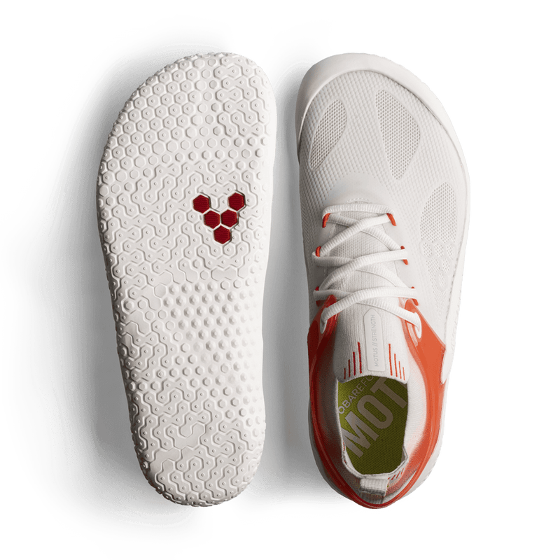 Load image into Gallery viewer, Vivobarefoot Motus Strength Mens White/ Scarlett Ibis
