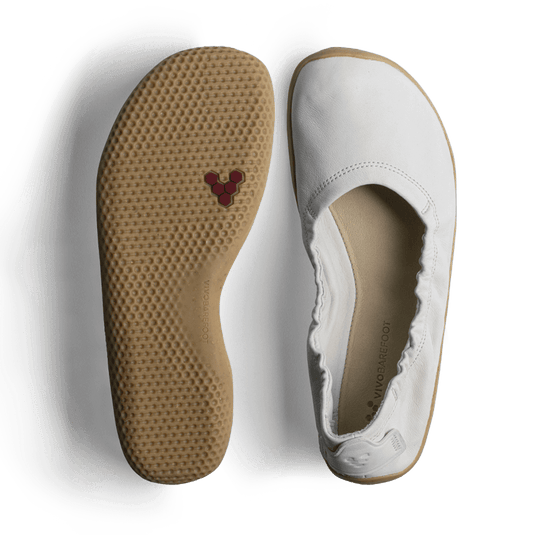 Vivobarefoot Primus Asana Yin Ballerina Leather Womens Limestone