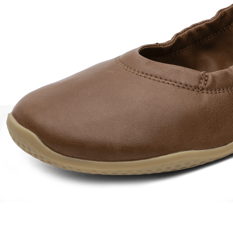 Load image into Gallery viewer, Vivobarefoot Primus Asana Yin Ballerina Leather Womens Tan
