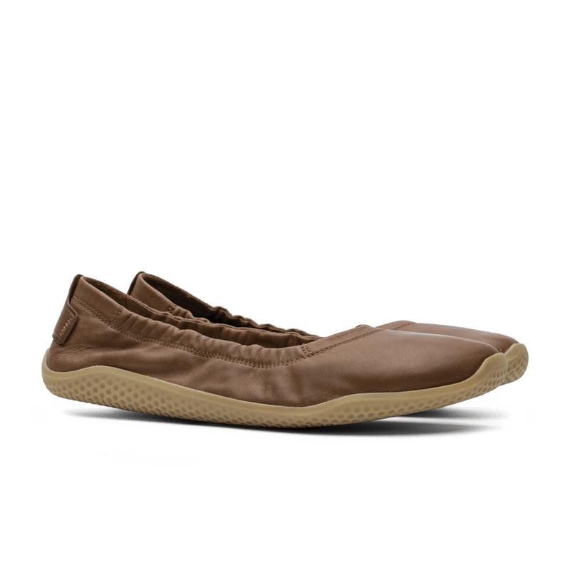 Load image into Gallery viewer, Vivobarefoot Primus Asana Yin Ballerina Leather Womens Tan
