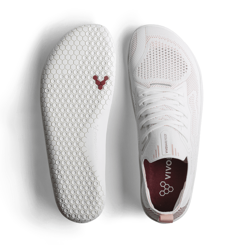 Load image into Gallery viewer, Vivobarefoot Primus Lite Knit Womens White/ Peach Melba
