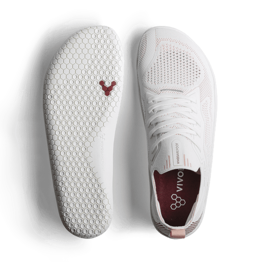 Vivobarefoot Primus Lite Knit Womens White/ Peach Melba