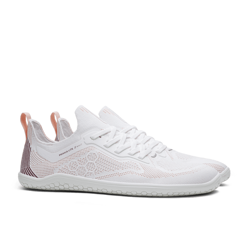 Load image into Gallery viewer, Vivobarefoot Primus Lite Knit Womens White/ Peach Melba
