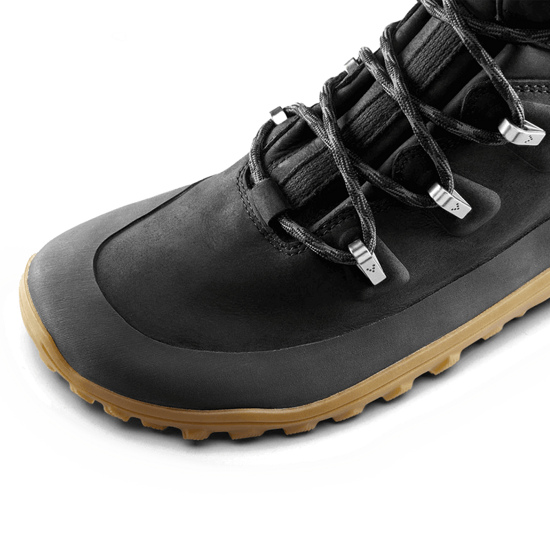 Load image into Gallery viewer, Vivobarefoot Tracker Leather AT women&#39;s shoes in obsidian, featuring lightweight design and rugged outsole for all-terrain performance.
