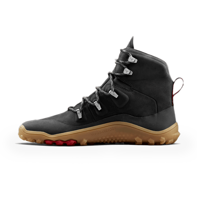 Load image into Gallery viewer, Vivobarefoot Tracker Leather AT women&#39;s obsidian hiking boots with high-performance outsole and breathable design.
