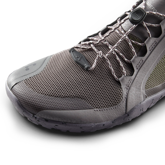 Vivobarefoot Primus Trail II FG Women's shoes, featuring mesh upper and quick-lace system for optimal trail performance.