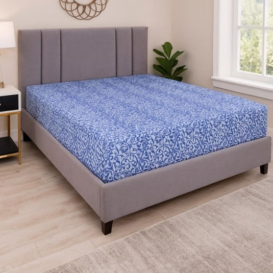 King Comforter Full Set w/ Fitted Sheet, 4 Pillow Covers & Comforter - Blue (6 Piece Set)-3
