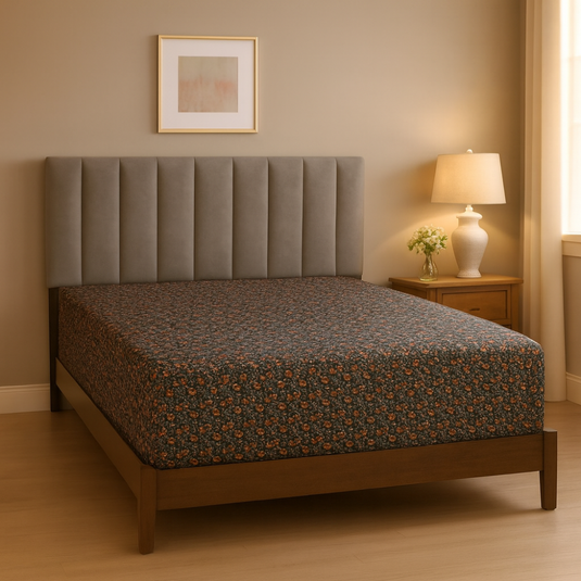 Queen Comforter Full Set w/ Fitted Sheet, 4 Pillow Covers & Comforter - Flowers (6 Piece Set)-4