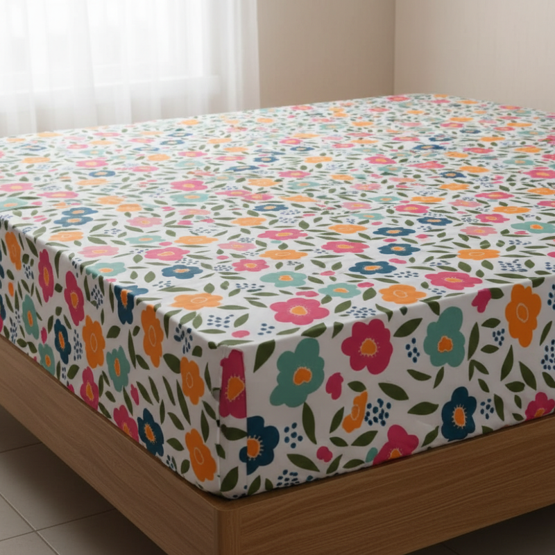Load image into Gallery viewer, Queen Comforter Full Set w/ Fitted Sheet, 4 Pillow Covers &amp; Comforter - Flowers (6 Piece Set)-3
