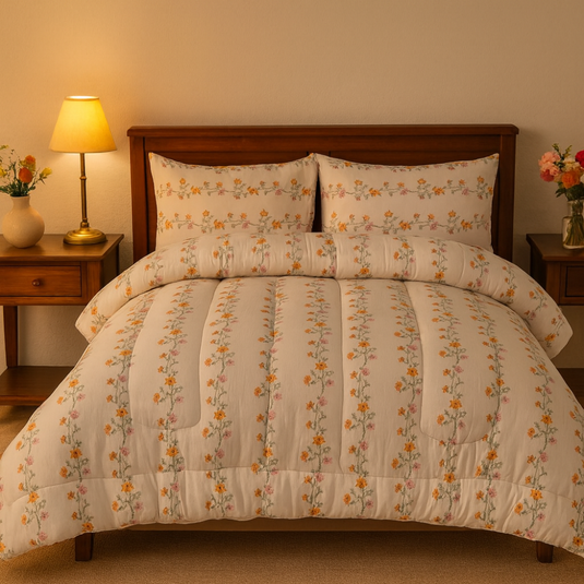 Queen Comforter Full Set w/ Fitted Sheet, 4 Pillow Covers & Comforter - Isabel (6 Piece Set)-3