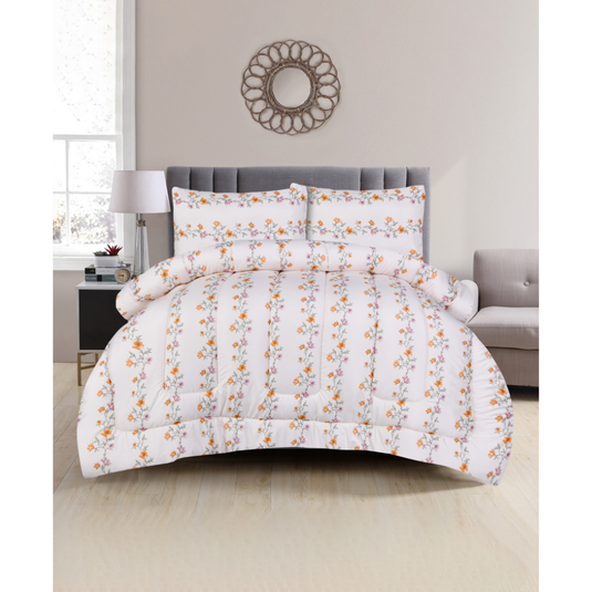 Queen Comforter Full Set w/ Fitted Sheet, 4 Pillow Covers & Comforter - Isabel (6 Piece Set)-4