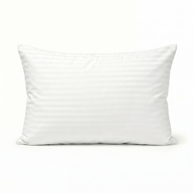 Load image into Gallery viewer, 1x 800gsm Premium 100% Cotton Pillow w/ Cover Filled Durable Soft Standard - 48x74cm (Striped White)-1
