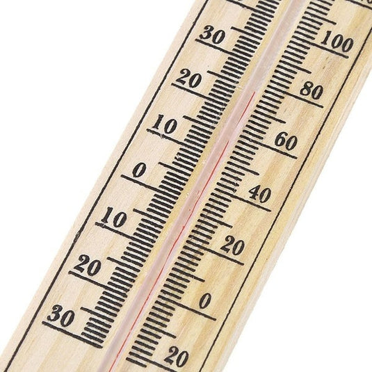 WOODEN THERMOMETER Indoor Outdoor Glass Wall Hanging Room Sensor -  Natural-3