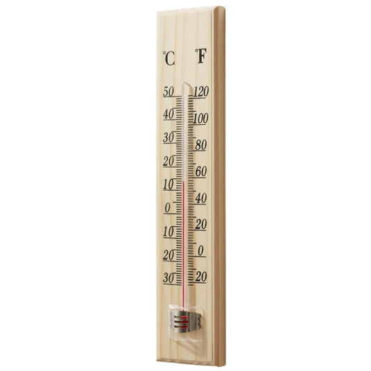 27cm Wooden Thermometer Indoor Outdoor Glass Wall Hanging Room Sensor Jumbo-2