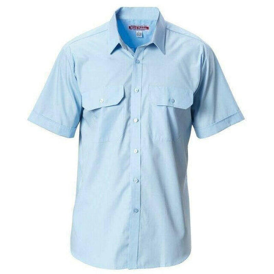 5x GPI Corporate Short Sleeve Permanent Press Short Sleeve Shirt in Blue-0