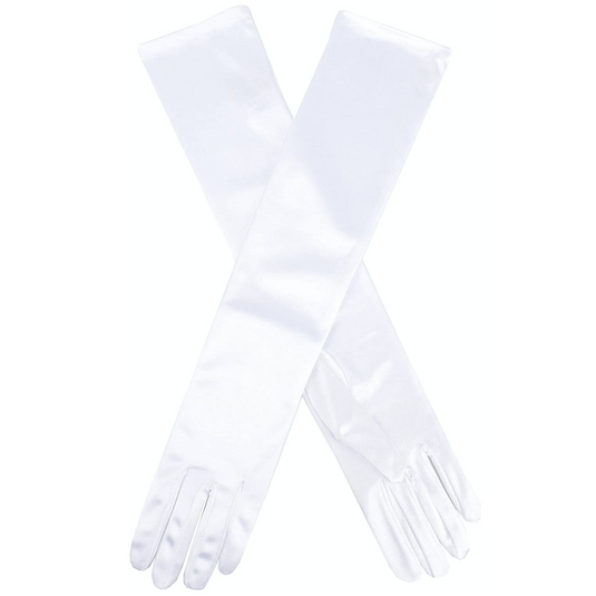 Dents Womens Evening Gloves Elbow Length Semi Sheen Formal Prom Ball - White-3