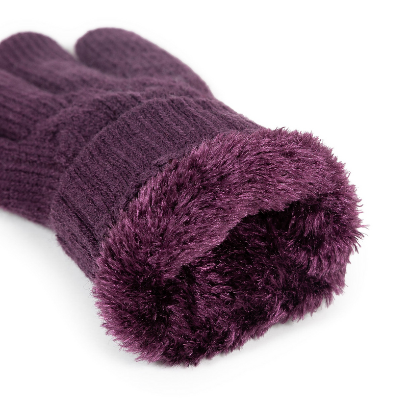 Load image into Gallery viewer, Dents Womens Cable Knit Cosy-Lined Gloves in Amethyst-3
