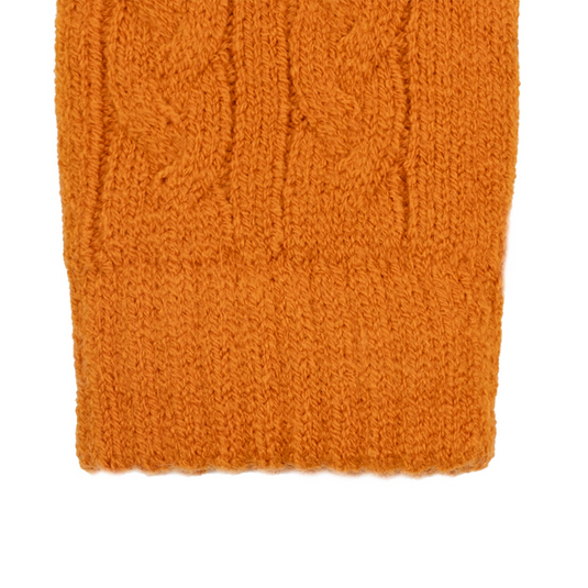 Dents Womens Cable Knit Cosy-Lined Gloves in Pumpkin Orange-2