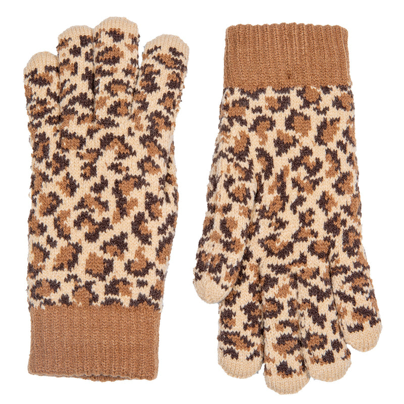 Load image into Gallery viewer, Dents Women’s Jacquard Knitted Gloves with Leopard Print Pattern-2
