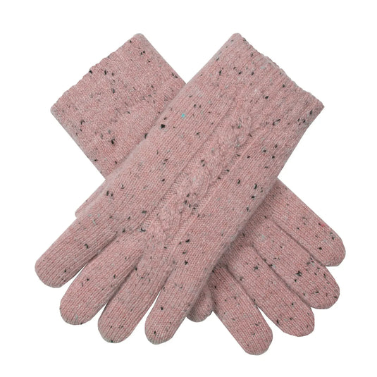 Dents Womens Cable Knit Gloves with Marl Yarn-0