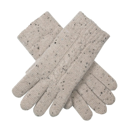 Dents Womens Cable Knit Gloves with Marl Yarn-0