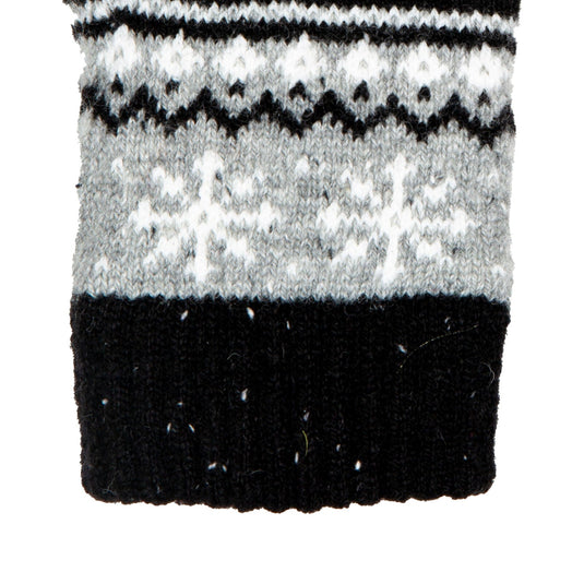 Dents Womens Gloves Jacquard Fair Isle Marle Yarn Knitted in Dove Grey-4