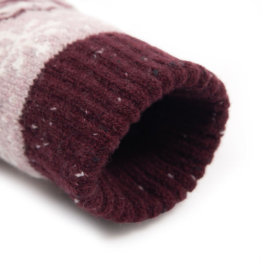Dents Womens Gloves Jacquard Fair Isle Marle Yarn Knitted in Lilac-4