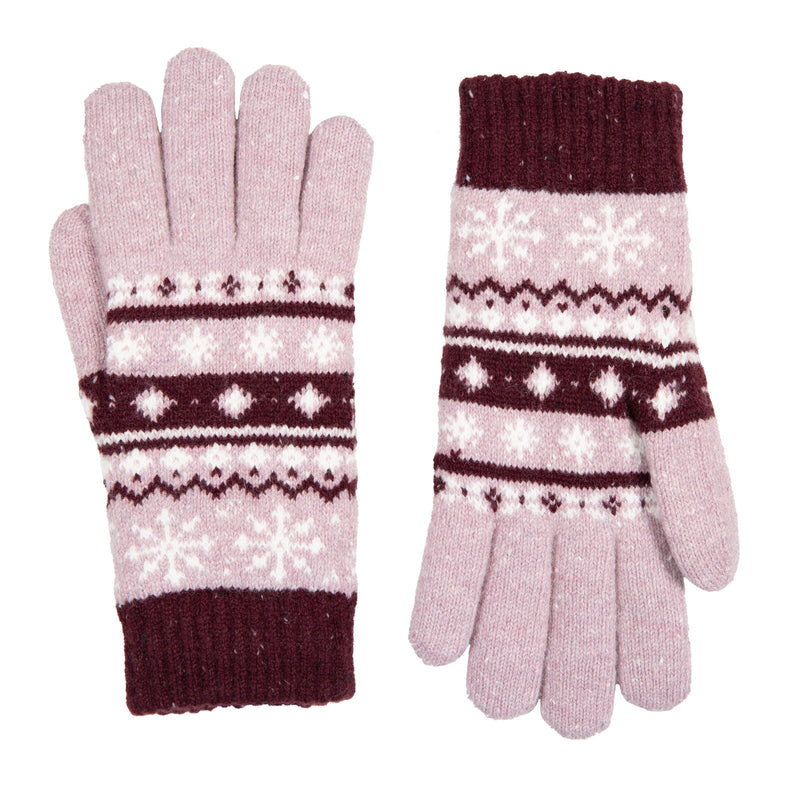 Load image into Gallery viewer, Dents Womens Gloves Jacquard Fair Isle Marle Yarn Knitted in Lilac-3
