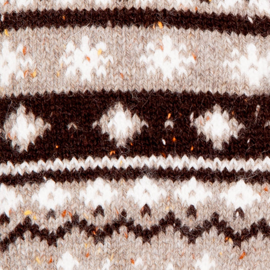 Dents Womens Gloves Jacquard Fair Isle Marle Yarn Knitted in Oatmeal-4