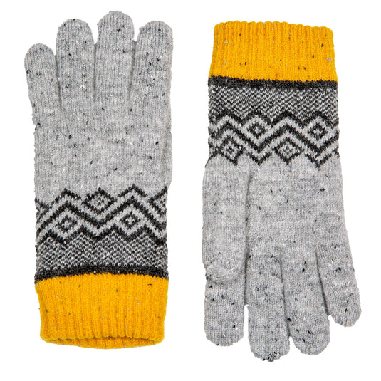 Dents Women’s Knitted Gloves with Geometric Pattern-3